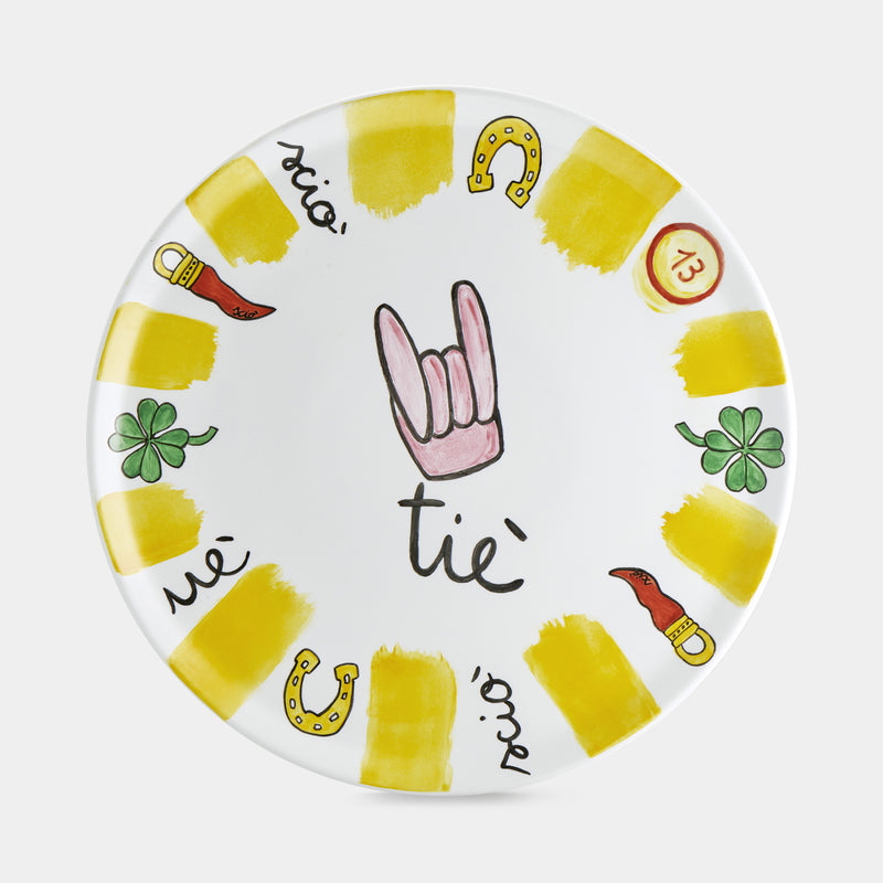 Piatto pizza giallo sole
